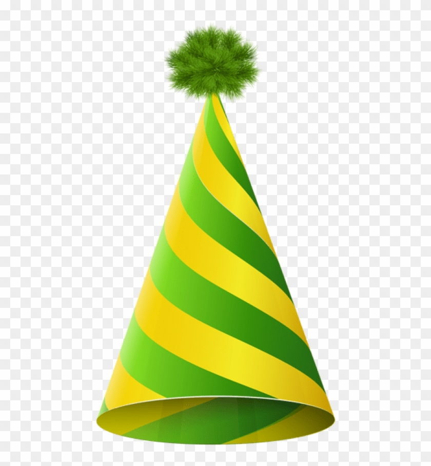 Free Png Download Party Hat Green Yellow Transparent - Green And Yellow Party Hat Clipart