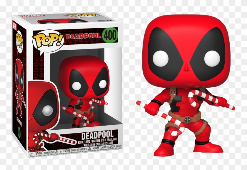 Deadpool With Christmas Candy Canes Pop Vinyl Figure - Deadpool Funko Pop Clipart
