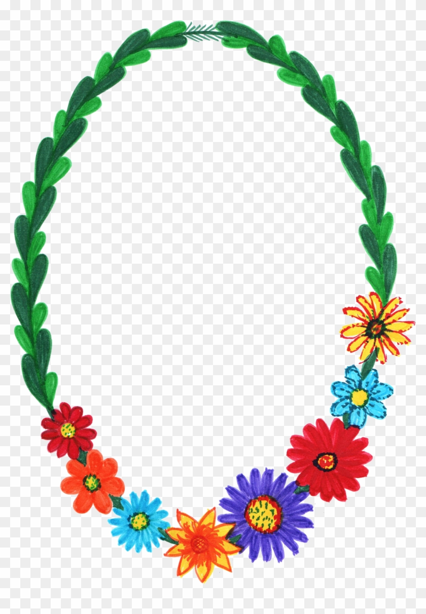 Free Download - Flower Oval Frame Png Clipart #568204