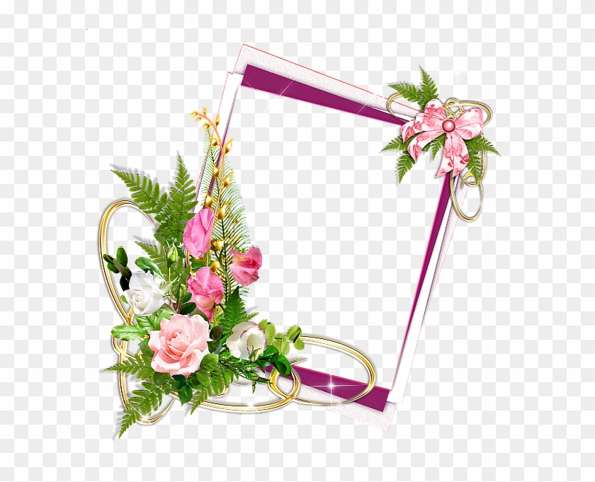 Frame Png Pink With Withite Roses Resolution Clipart