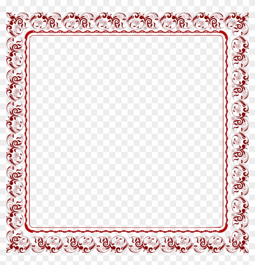 Abstract Floral Frame Png - Floral Square Frame Png Hd Clipart #568654