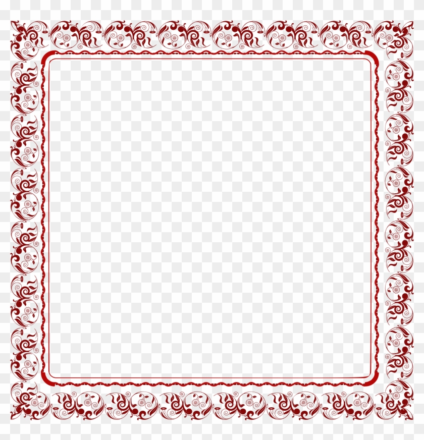 Abstract Floral Frame Png - Floral Square Frame Png Hd Clipart