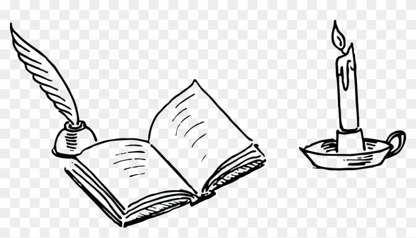 Quill Pen Image - Drawing Of Book And Pen Clipart
