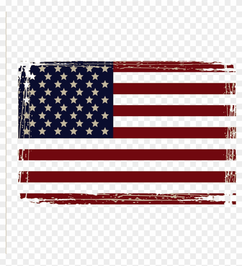 Distressed American Flag Png - American Flag Worn Png Clipart #569897