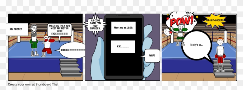 Boxing With My Fist - Cartoon Clipart