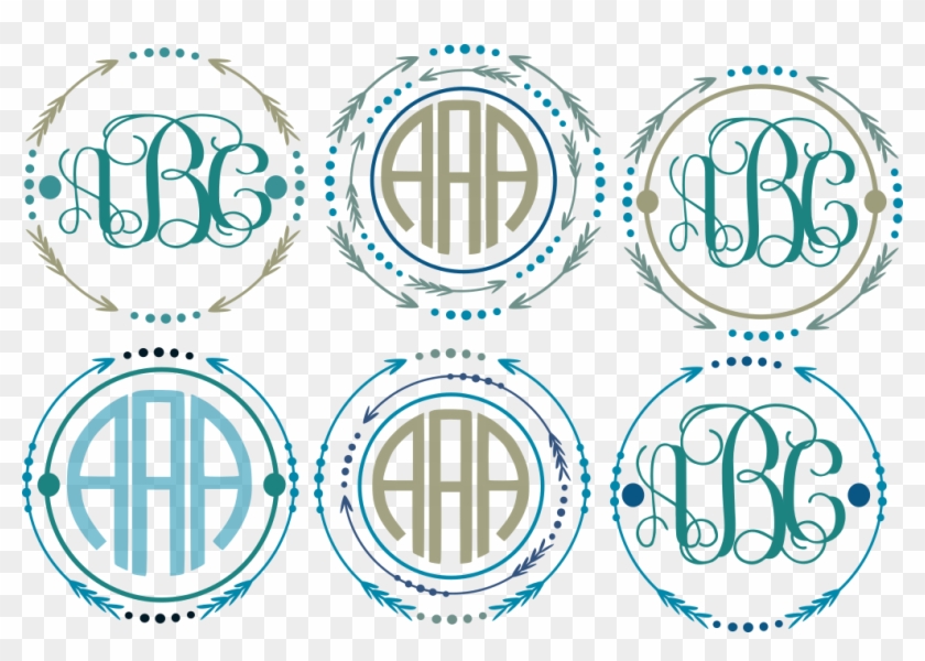 Arrow Monogram Frames Svg Cut File - Free Svg Monogram Frames Clipart