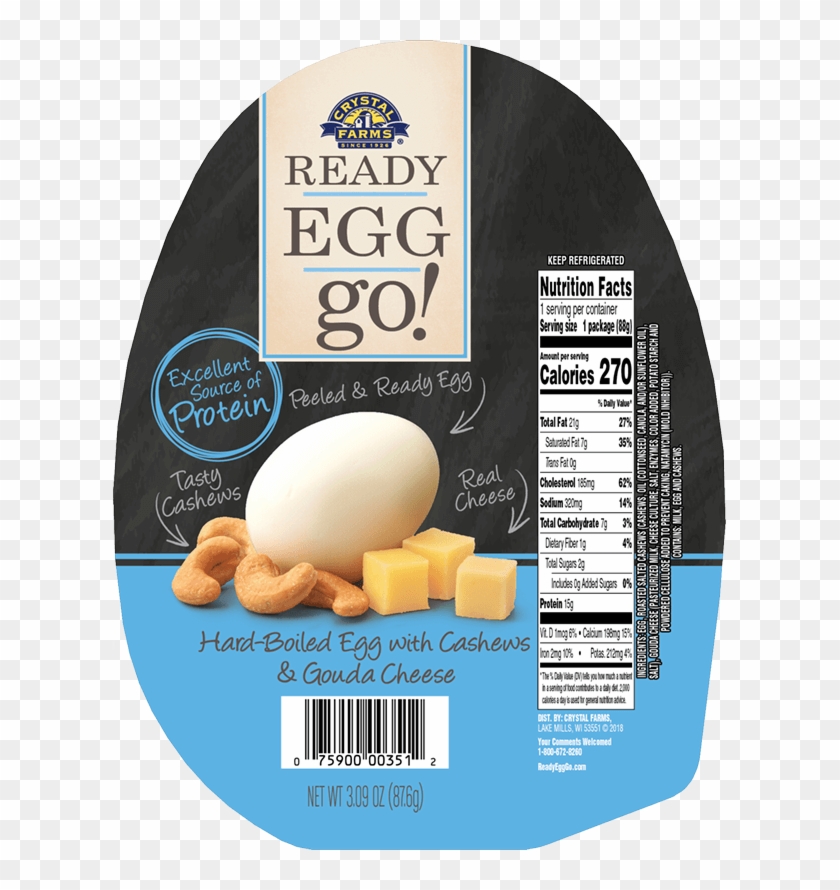 Hard-boiled Egg With Cashews & Gouda Cheese - Hard Boiled Egg Protein Pack Clipart #5601133
