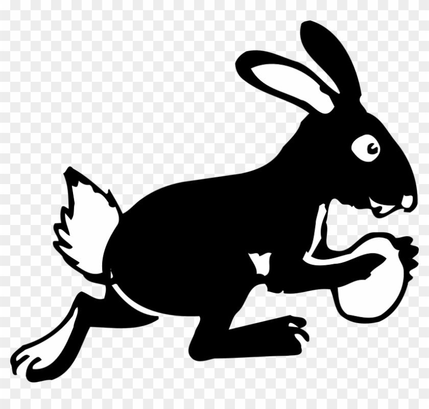 Bunny Egg Running Tail Ears Fluffy - Transparent Rabbit Running Png Clipart #5601134