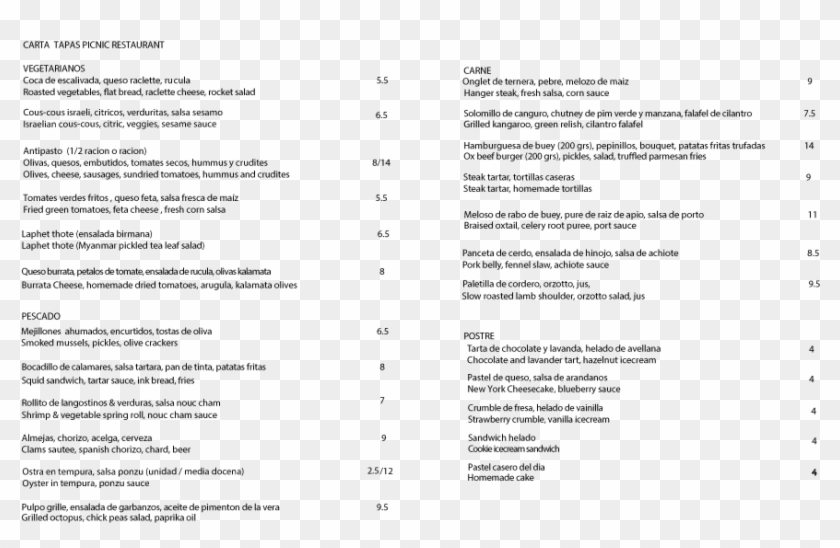 Restaurant Menu In Barcelona Clipart