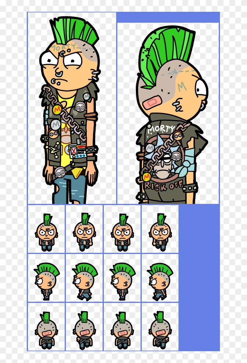 Punk Morty , - Pocket Mortys Telekinetic Morty Clipart