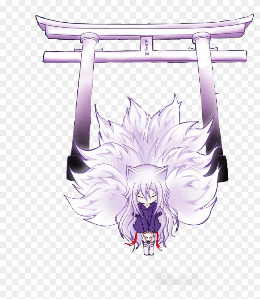 Kitsune Sticker - Illustration Clipart