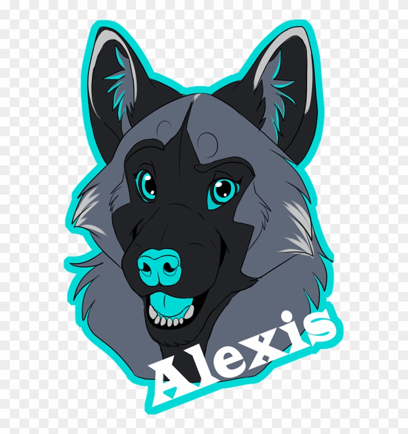 Kitsune Badge - Black Norwegian Elkhound Clipart