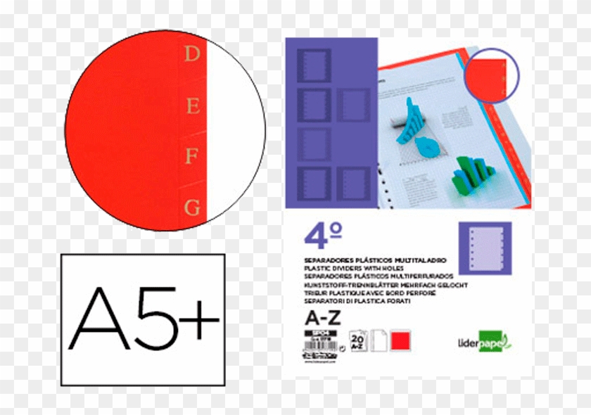 Separadores A5 Plástico A-z - Recambio Pauta 2 5 Sin Taladros Clipart