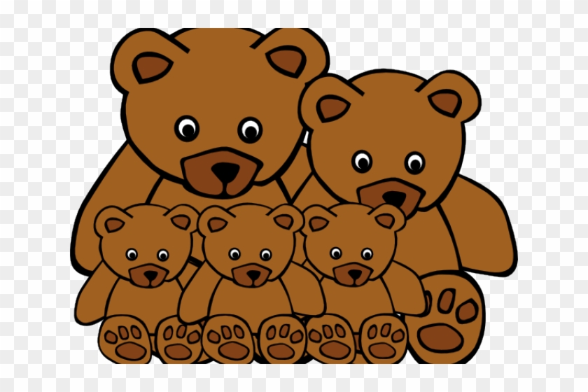 Bear Cub Clipart Bear Family - Teddy Bear Clip Art Black And White - Png Download #5605848