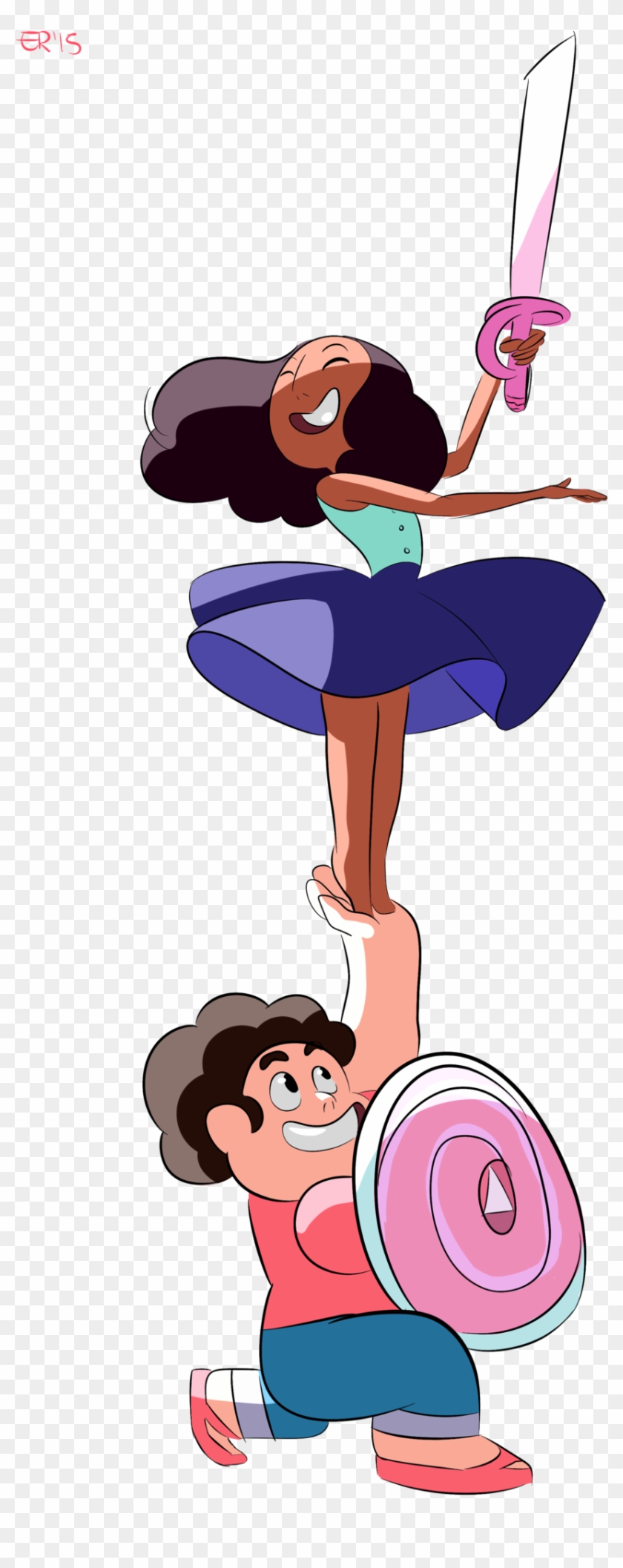 Connie N' Steven By Eliasroman Steven Is Looking At - De Steven Universe Steven Y Connie Clipart #5605922