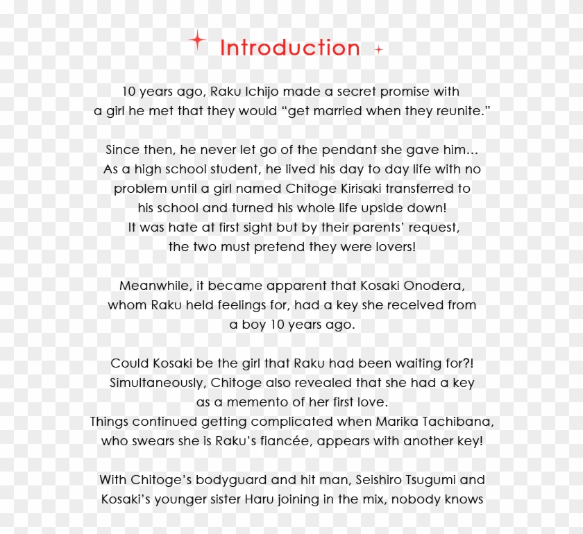 Story Nisekoi2 False Love Usa Official Website - Intro For A Story Clipart #5606771
