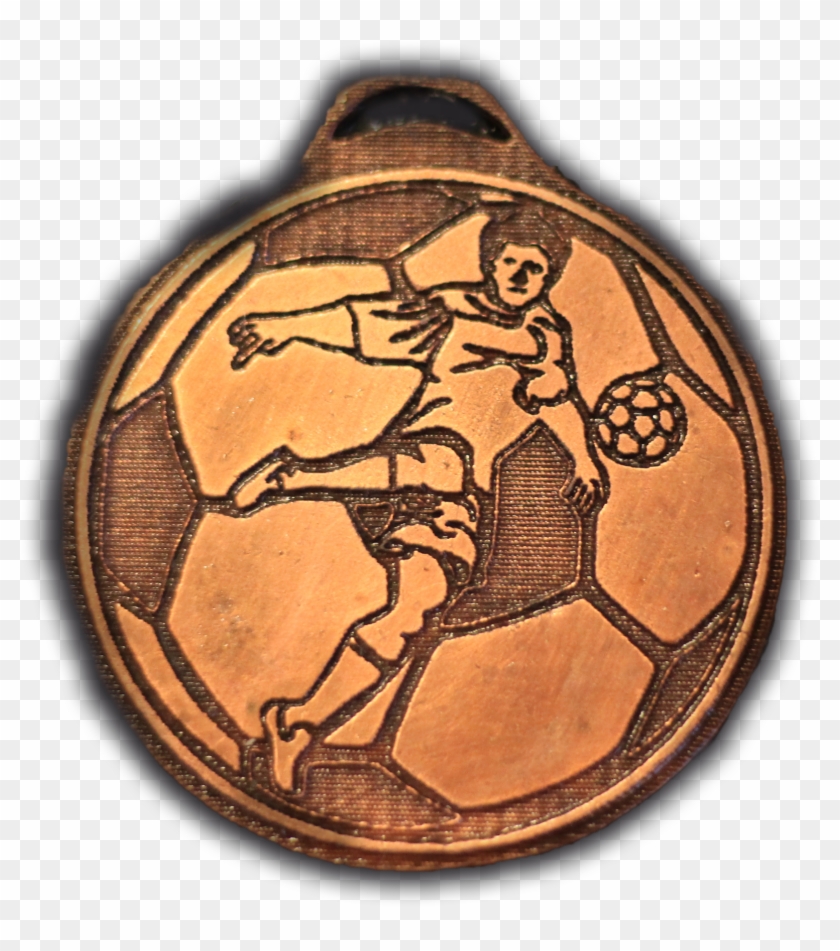 Medalla Futbol Con Jugador Y Pelota Df-001 - Shot Put Clipart