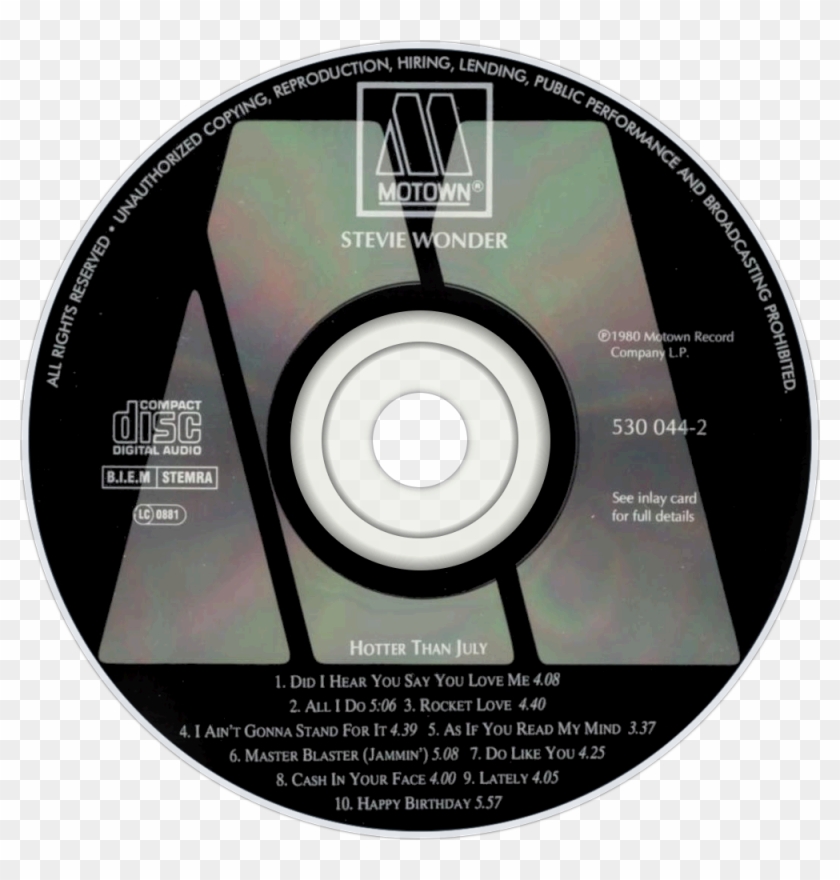 Stevie Wonder Hotter Than July Cd Disc Image - Stevie Wonder Hotter Than July Cd Clipart #5609178