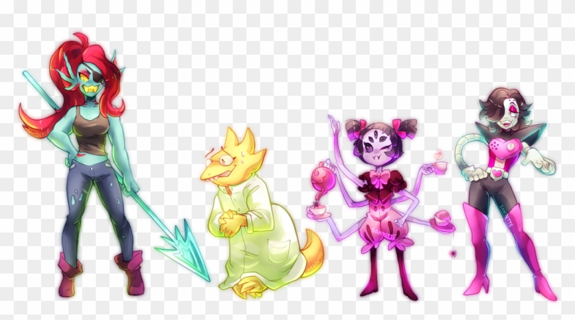 Undyne, Alphys, Muffet And Mettaton - Alphys Mettaton Clipart #5609414