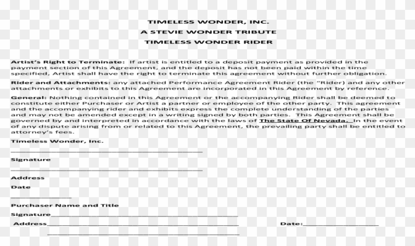Stevie Wonder Wonder Rider - Easy Video Release Form Clipart