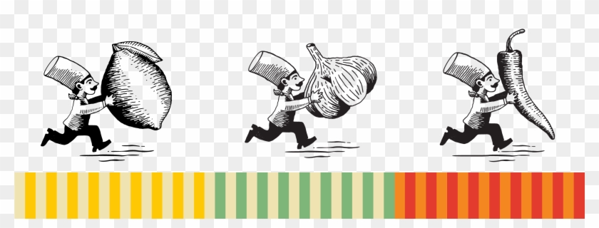 Lemon, Garlic Rosemary, Roasted Red Pepper - Illustration Clipart