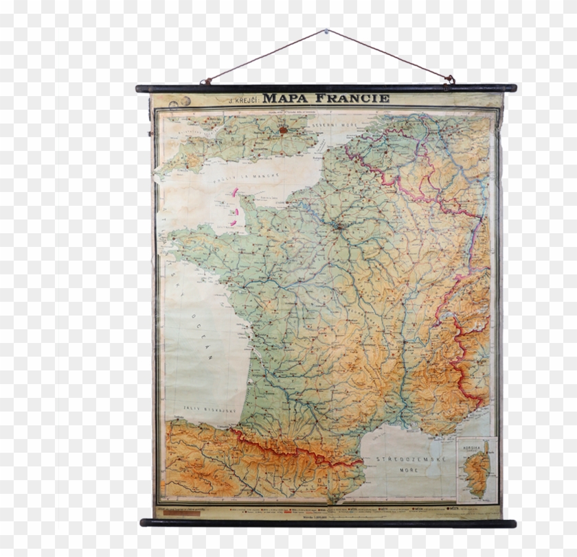 Vintage Map Of France - Atlas Clipart