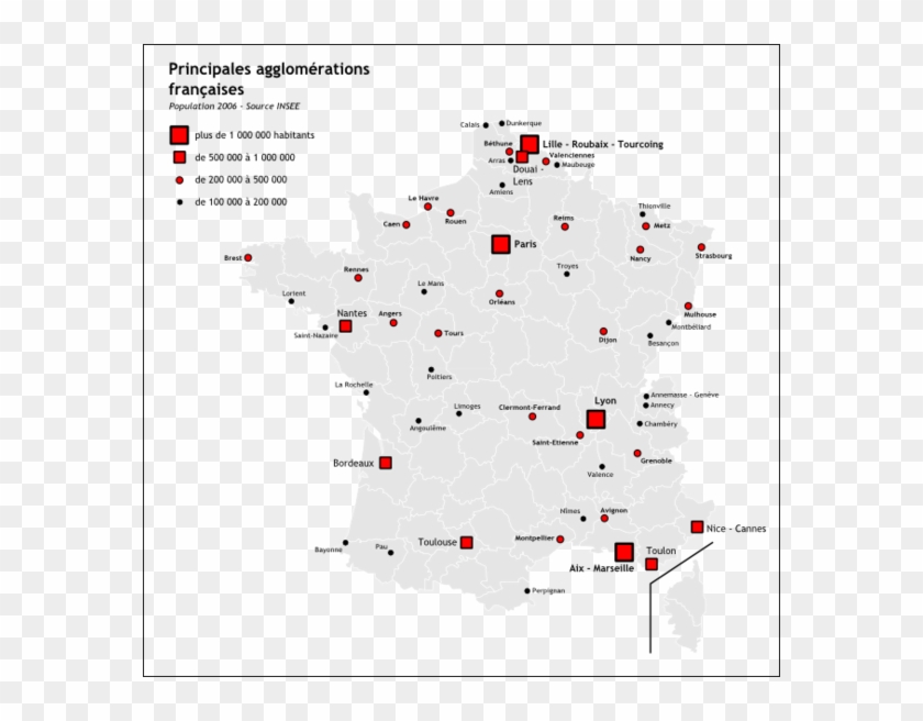 Map Of France Cities - Carte De France Villes Principales Clipart