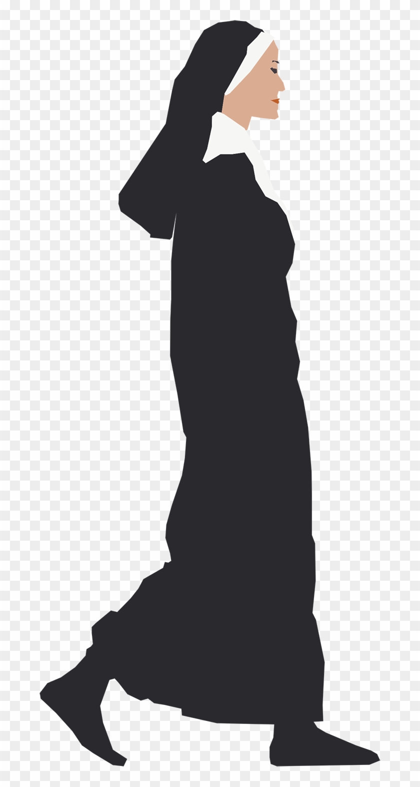 Human Silhuoete Png Photoshop - Nuns Walking On Street Clipart #5611225