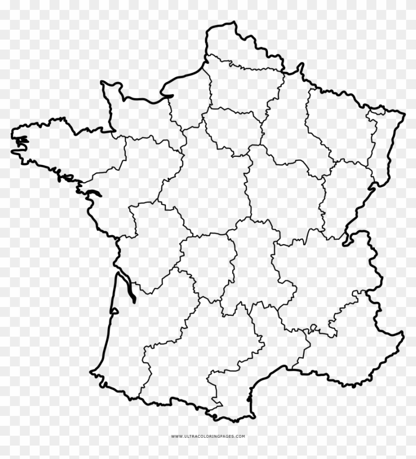 France Map Coloring Page - Montpellier On Map Of France Clipart