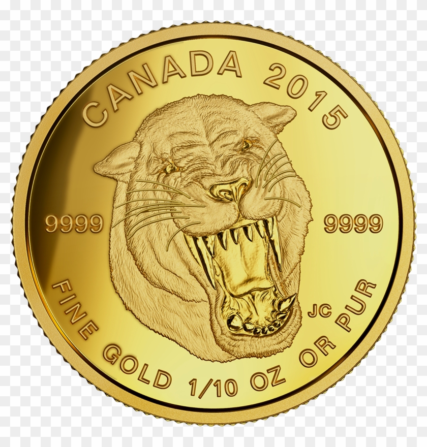 Canada 2015 Prehistoric Animals-scimitar Cat Proof - Somalia Elephant 2019 Gold Coin Clipart