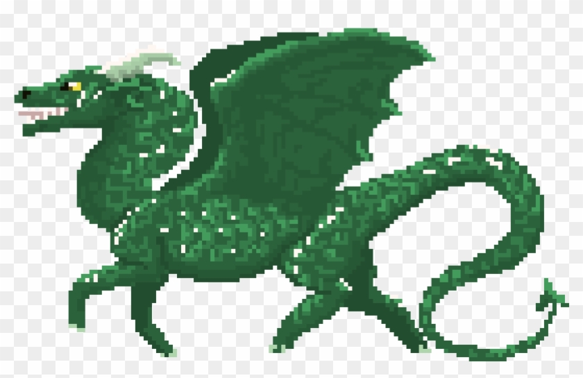 Green Dragon - Green Dragon Pixel Art Clipart #5611935