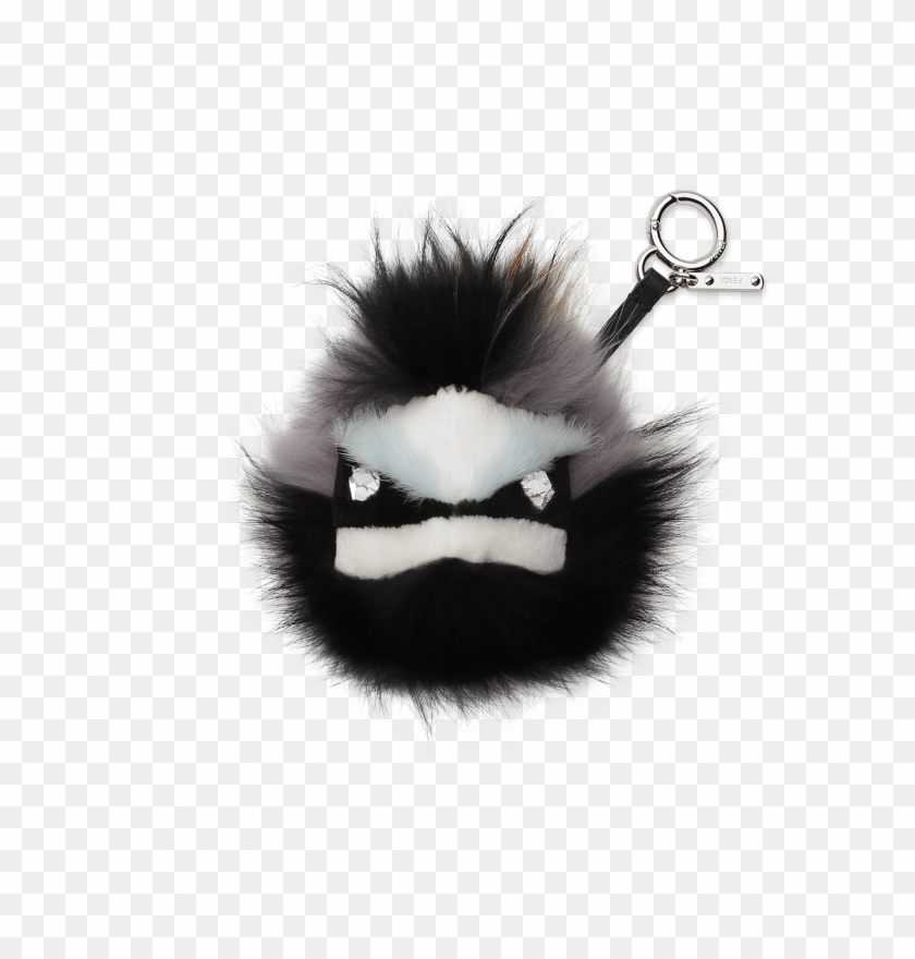 Fendi Black/grey Fur Buggies With Crystal Eyes - Keychain Clipart #5612891