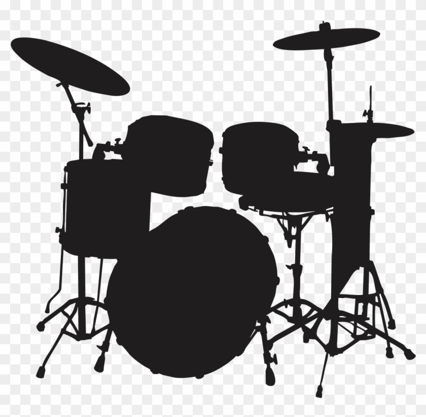 Bateria Desenho Png - Drum Kit Silhouette Png Clipart