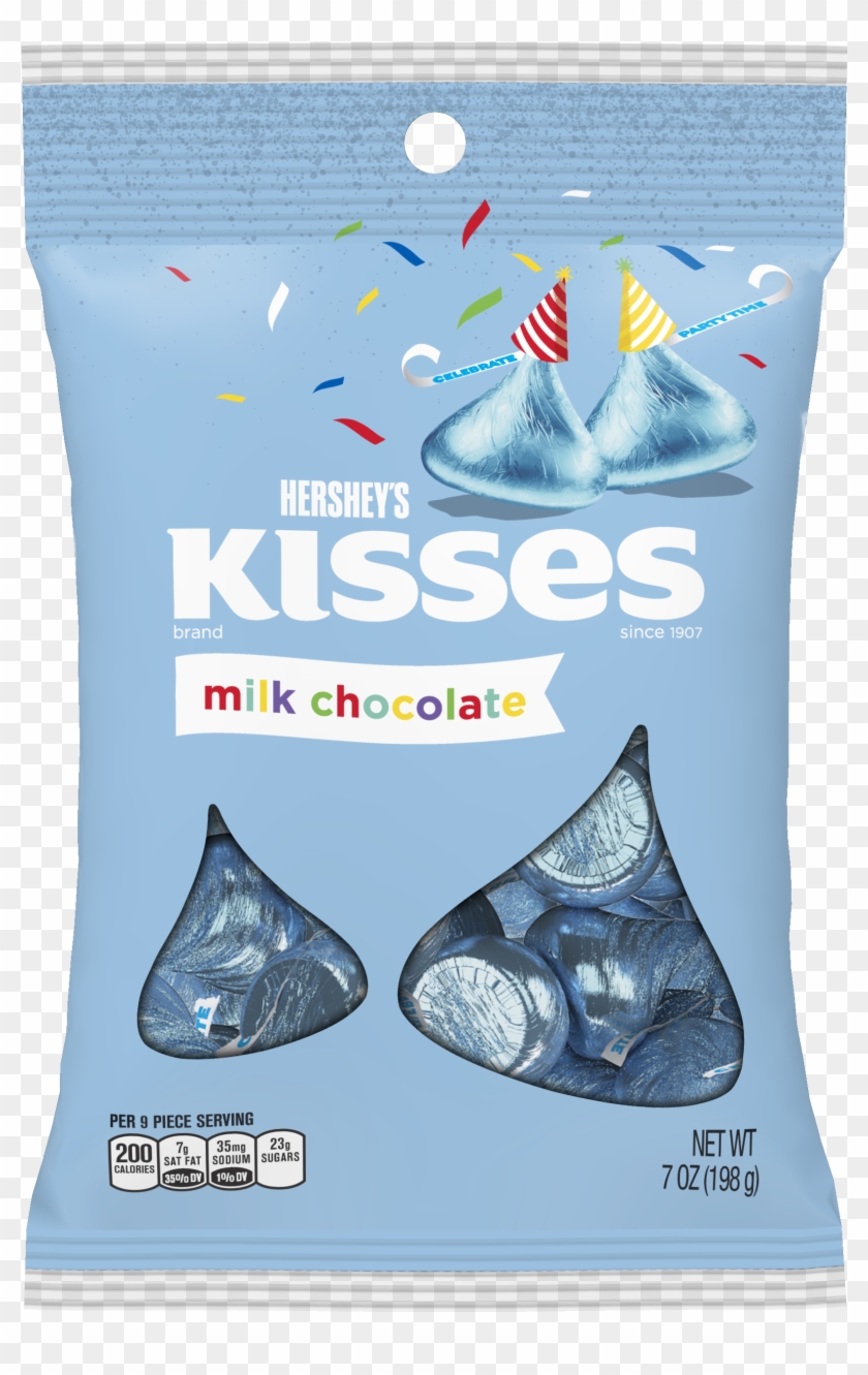 Hershey's Kisses Milk Chocolate Light Blue Birthday - Hershey Birthday Candy Peg Bag Clipart #5615185