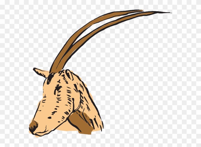 Long Horned Antelope Svg Clip Arts 600 X 535 Px - Antelope - Png Download #5615691