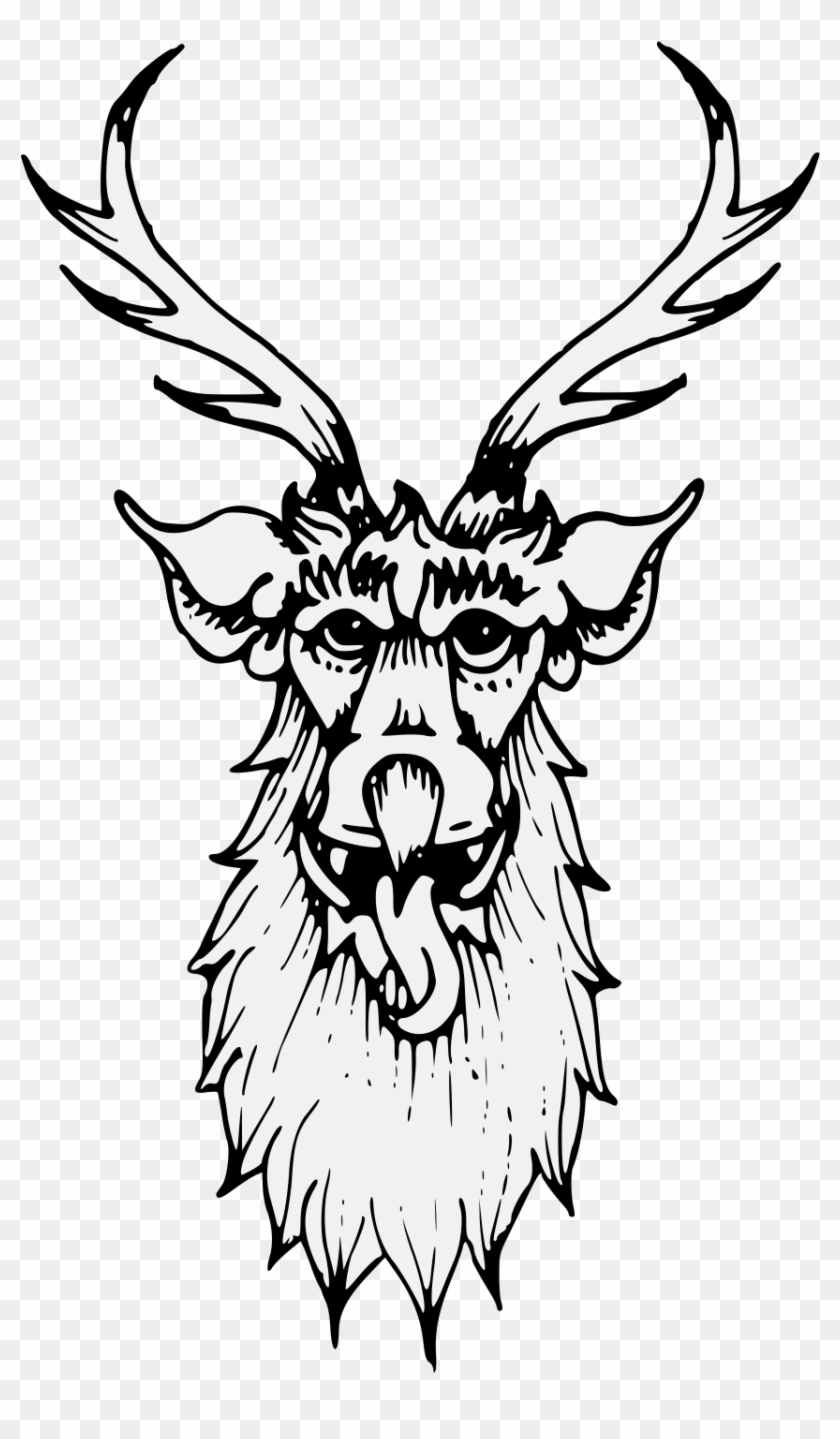 Antelope's Head Cabossed - Illustration Clipart #5616124