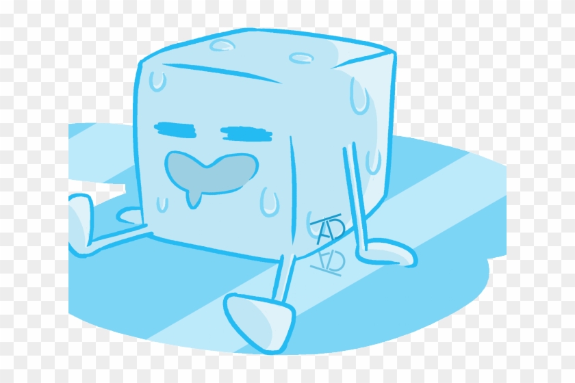 Drawn Ice Block Ice - Melting Ice Cube Drawing Cute Clipart #5618815