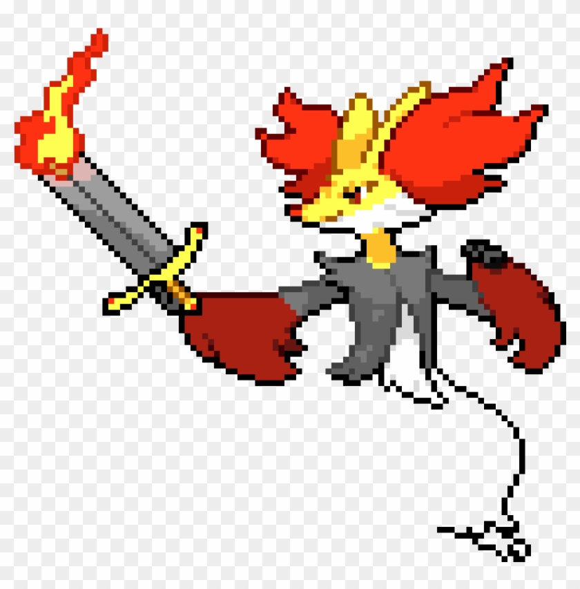 The Warrior Delphox - Delphox Pixel Art Pokemon Clipart