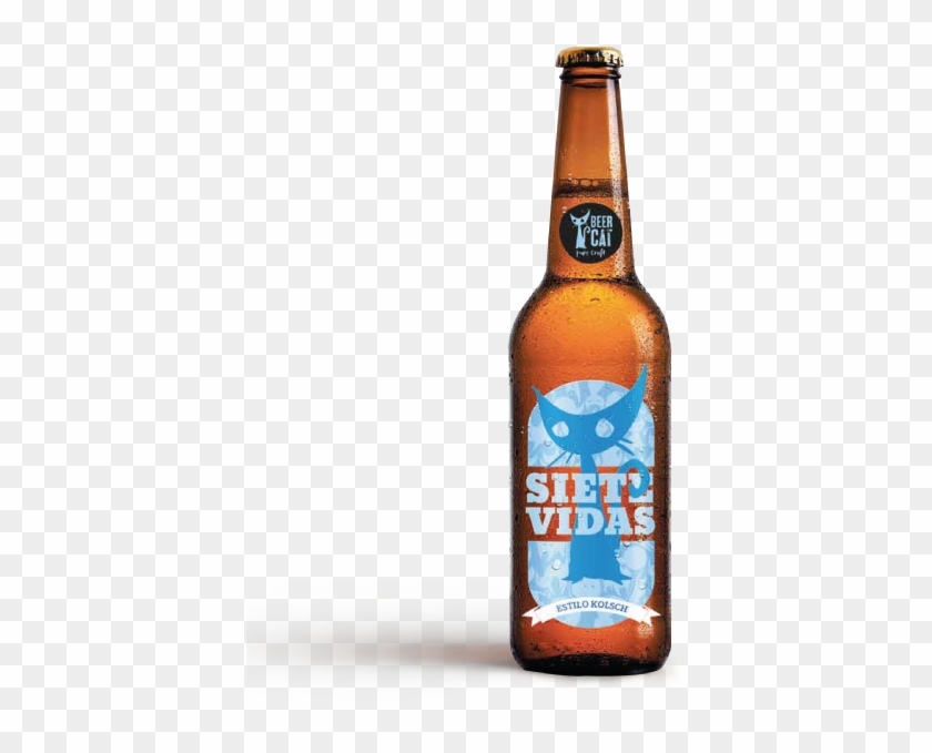 Siete Vidas Estilo Kolsch Beercat Disculpi Studio - Beer Bottle Clipart #5620071