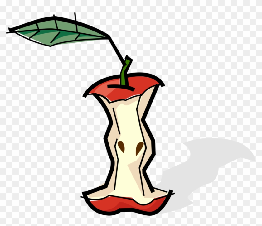 Vector Illustration Of Eaten Fruit Apple Core - Eaten Apple Clip Art - Png Download #5620484