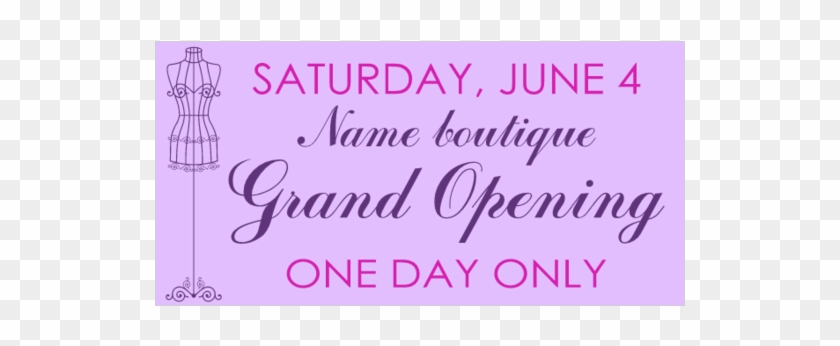 Vinyl Banner For Boutique Grand Opening With Mannequin - Calligraphy Clipart
