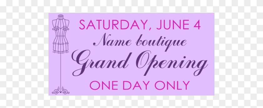 Vinyl Banner For Boutique Grand Opening With Mannequin - Calligraphy Clipart #5620804