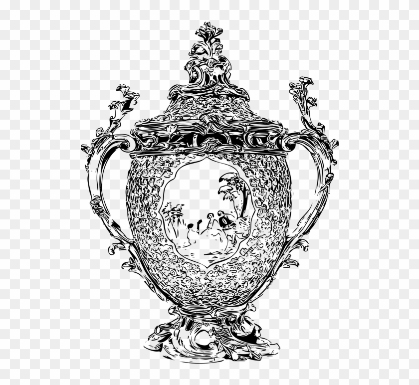 Line Art Antique Old Vase Decorative Vintage - Illustration Clipart #5620805