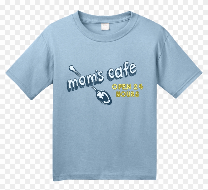 Youth Light Blue Mom's Cafe, Open 24 Hours - School Lunch Hero Day Shirts Clipart #5621210