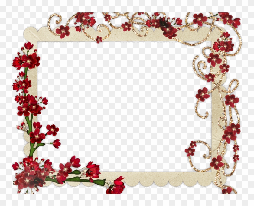 Marco Con Flores Png - Bordes Para Fotos Digitales Png Clipart