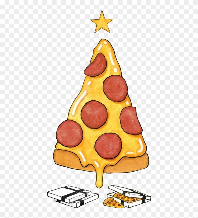 #christmas #pizza #gifts #gift #merrychristmas #overlay - All I Want For Christmas Is Pizza Clipart