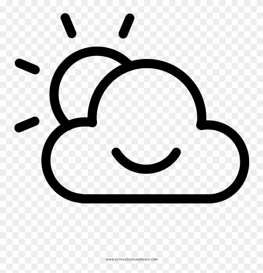 Cloud Sun Coloring Page - Tranh To Mau Dam May Clipart #5622955