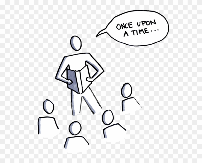 A Person Is Reading His Story - Line Art Clipart