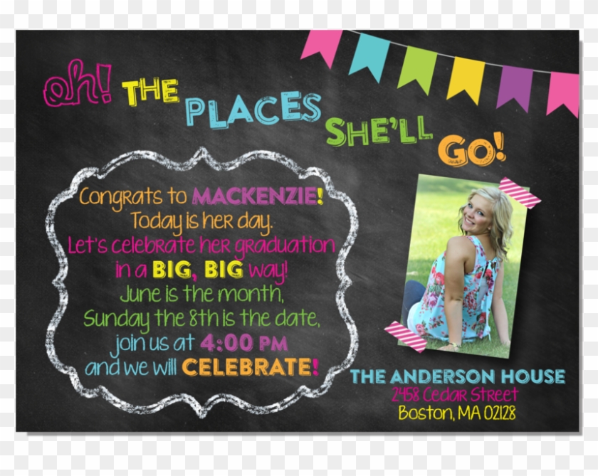 Oh, The Places - Dr Seuss Preschool Graduation Invitations Clipart #5625656