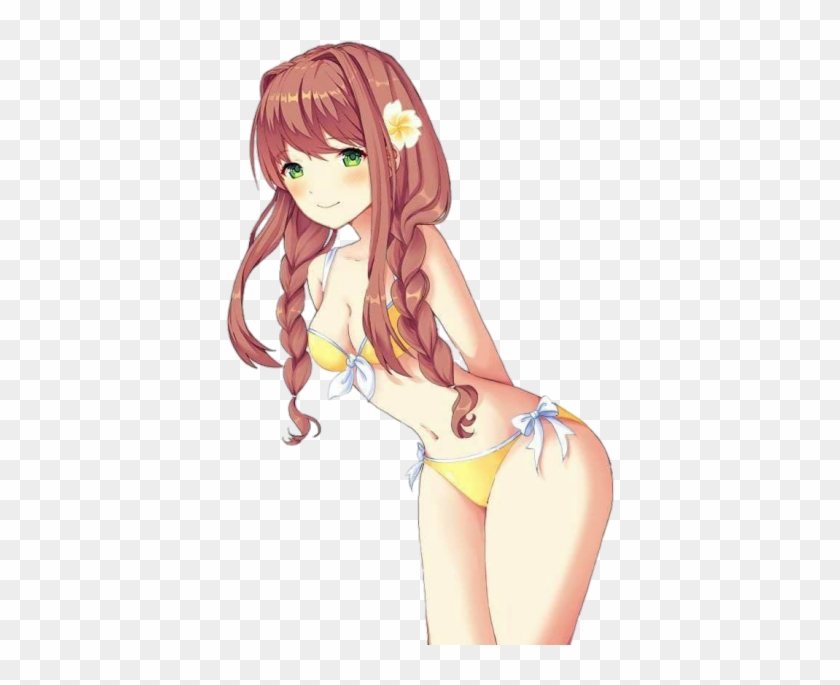 Ddlc Doki Doki Literature Club Yuri Monika Sayori Doki Doki Literature Club Beach Clipart Pikpng